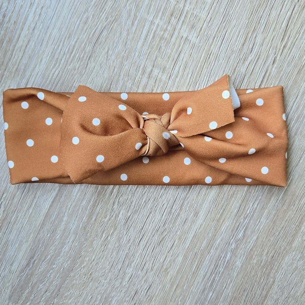 Baby Girl Bow Headband Soft Polka Dot Infant Head Wrap Toddler Hair Accessory